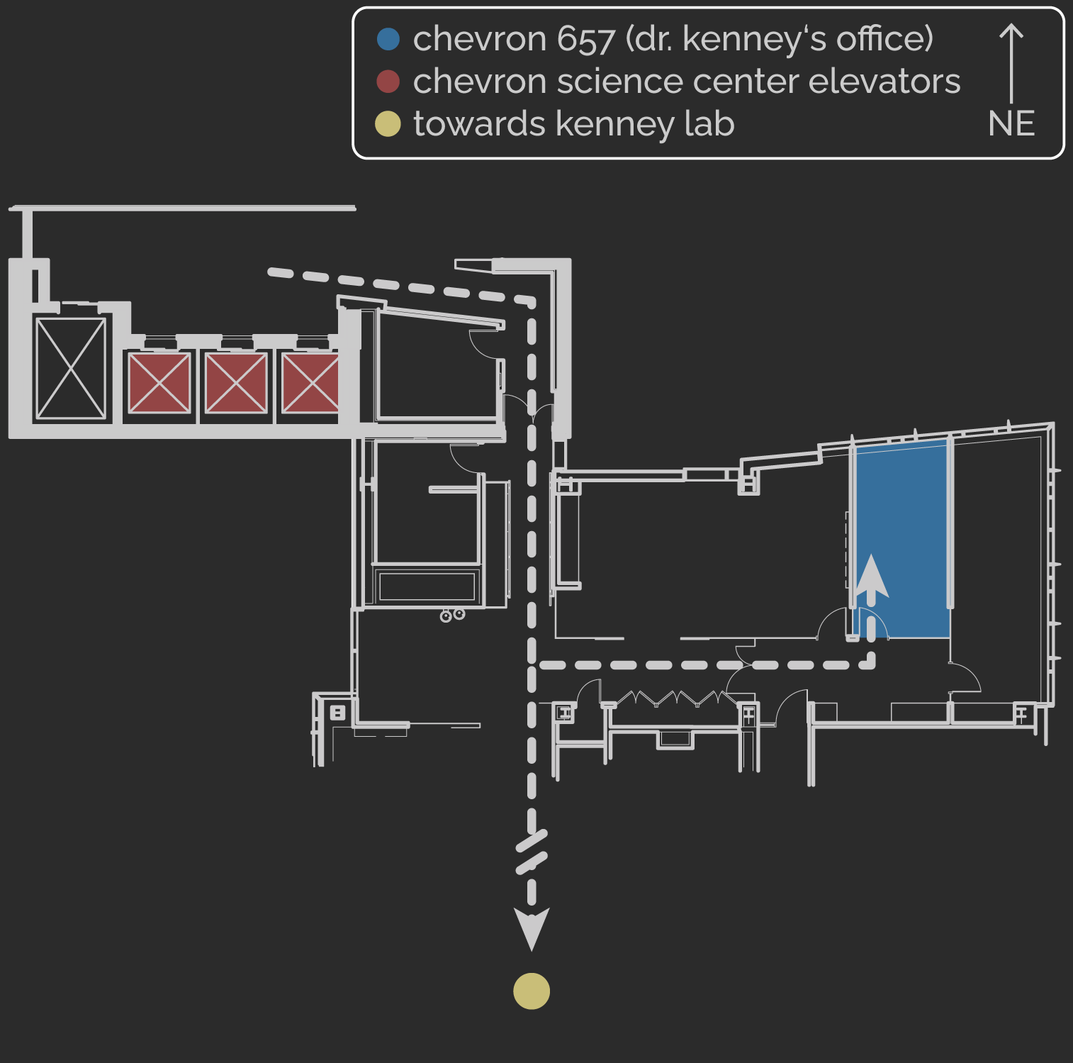 a map illustrating the location of the chevron science center